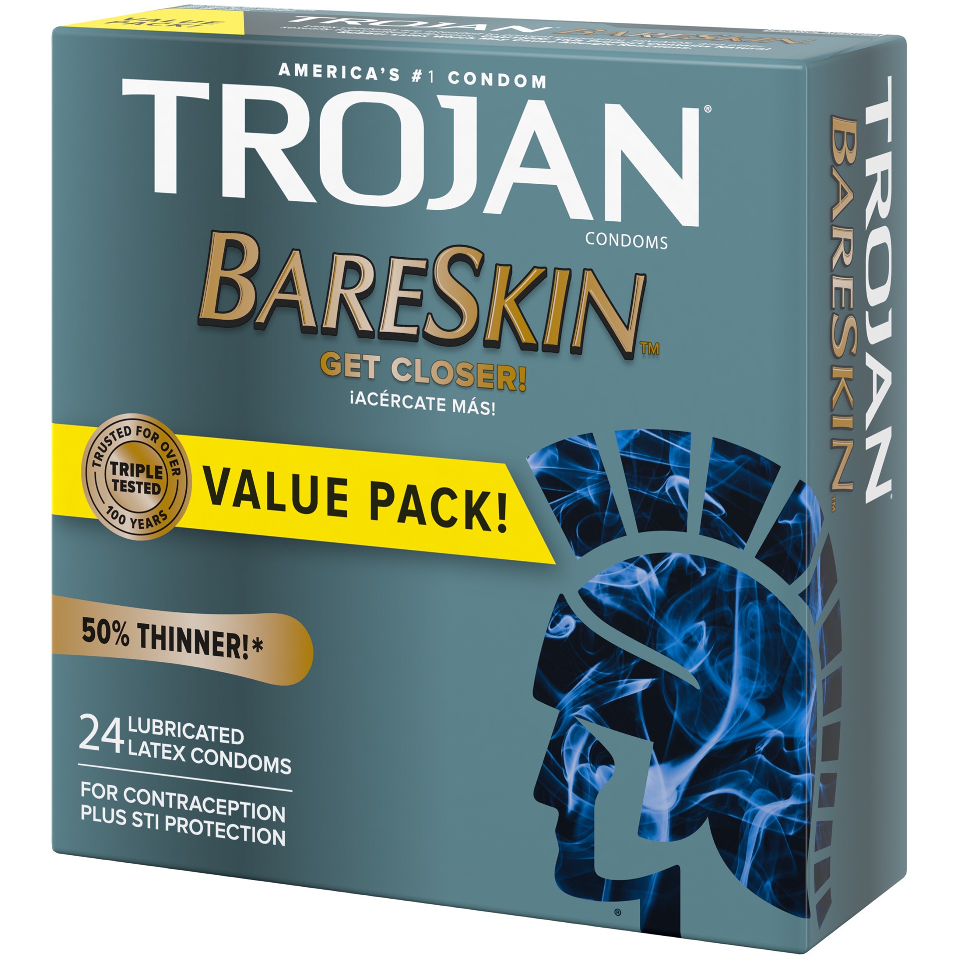 slide 5 of 5, Trojan Bareskin Thin Premium Lubricated Condoms - 24ct, 24 ct