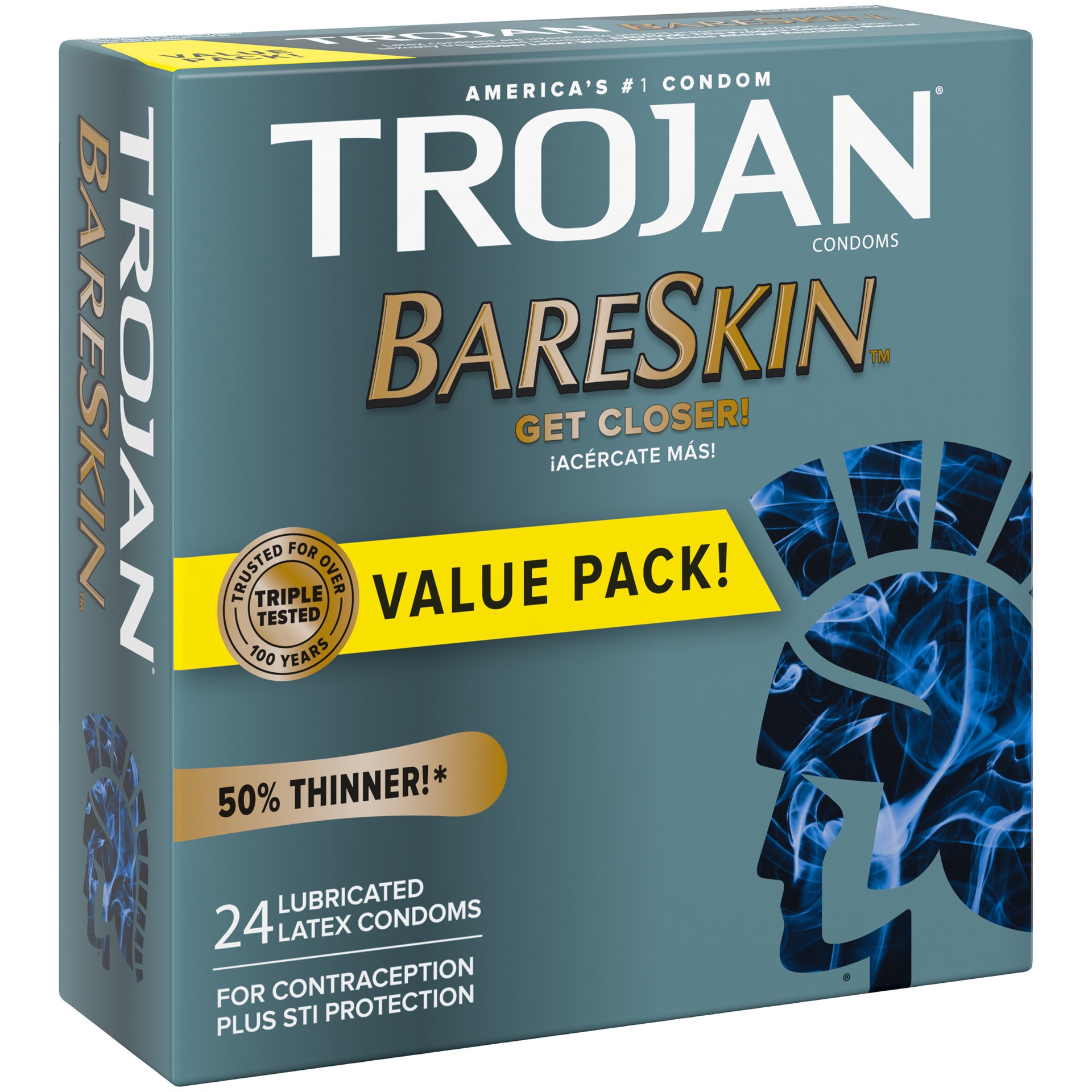 slide 4 of 5, Trojan Bareskin Thin Premium Lubricated Condoms - 24ct, 24 ct