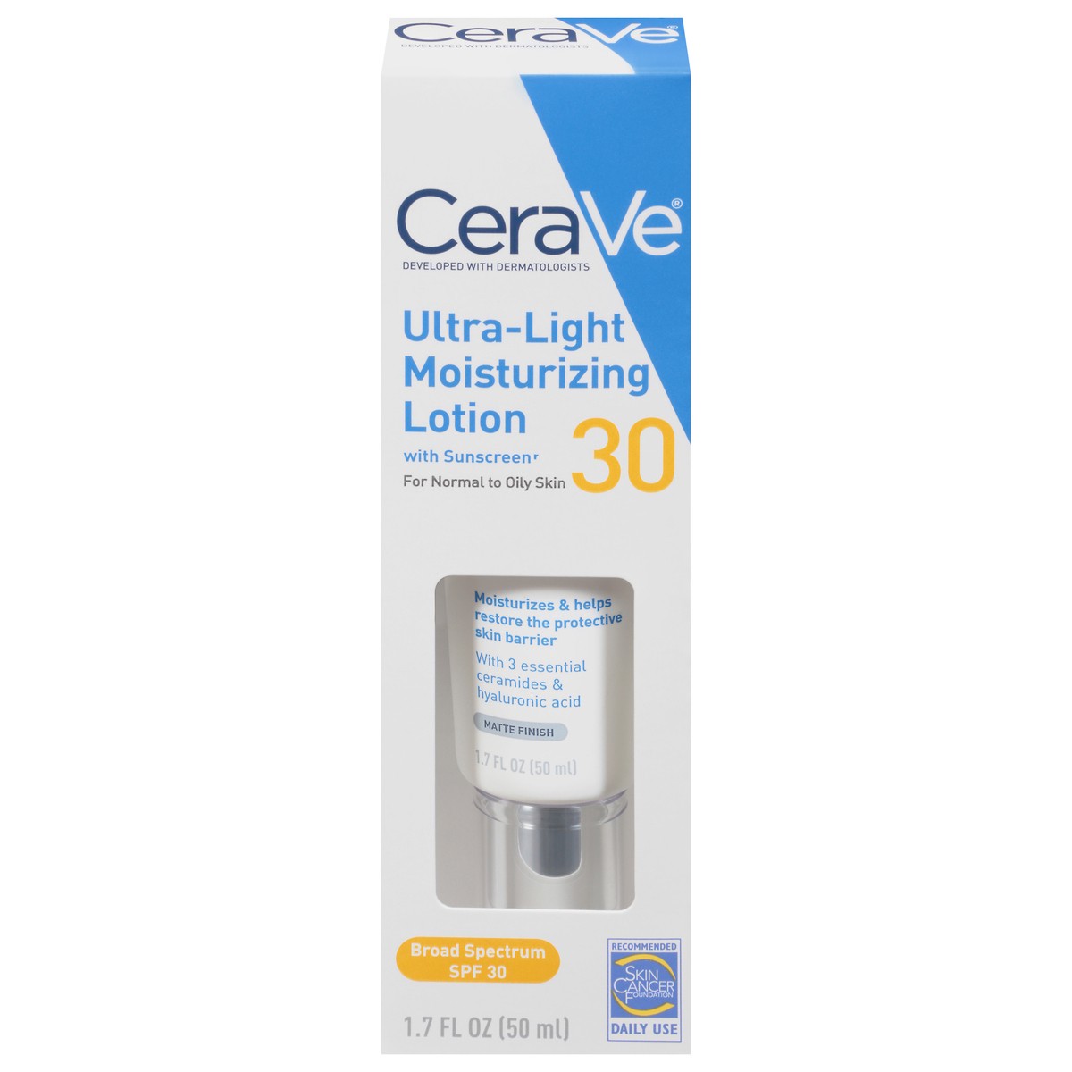 slide 1 of 23, CeraVe Broad Spectrum SPF 30 Ultra-Light Moisturizing Lotion with Sunscreen 1.7 oz, 1.7 oz