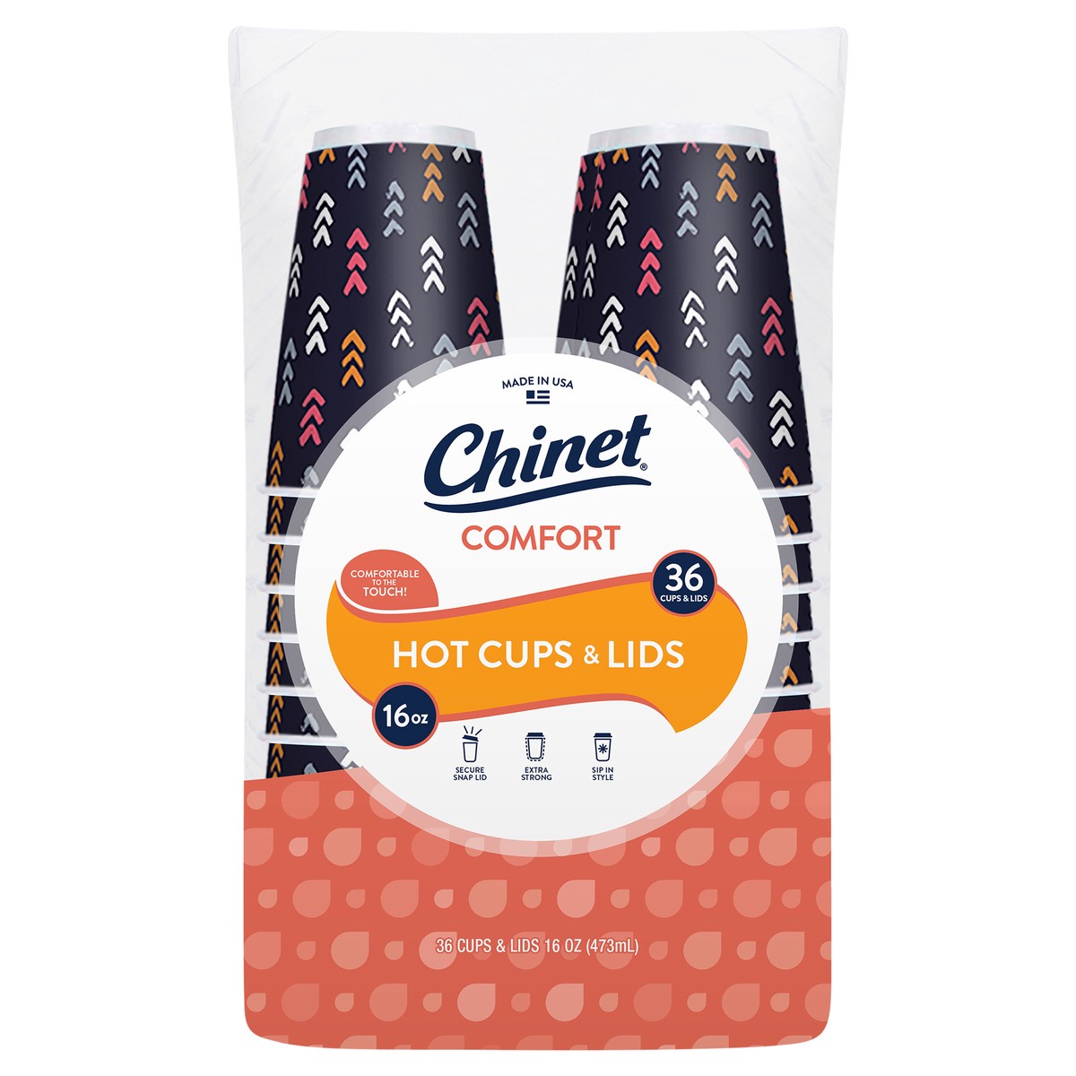 slide 3 of 8, Chinet Comfort 16 Oz Hot Cups & Lids 36 ea, 36 ct