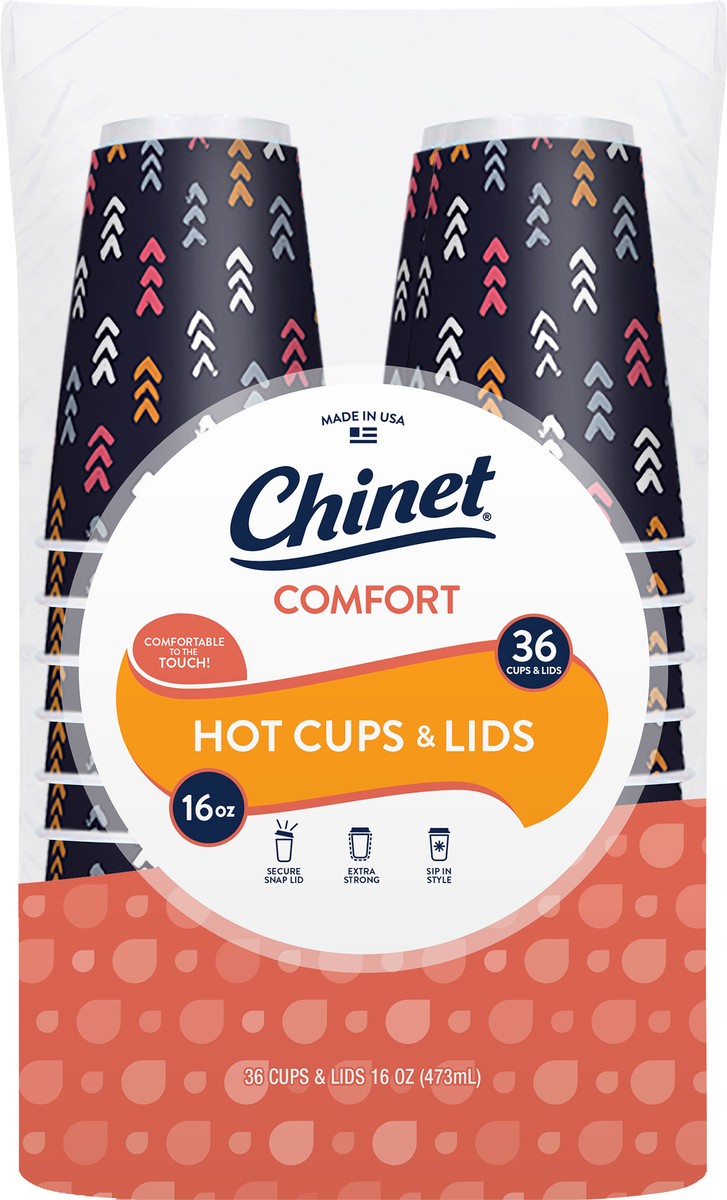 slide 4 of 8, Chinet Comfort 16 Oz Hot Cups & Lids 36 ea, 36 ct