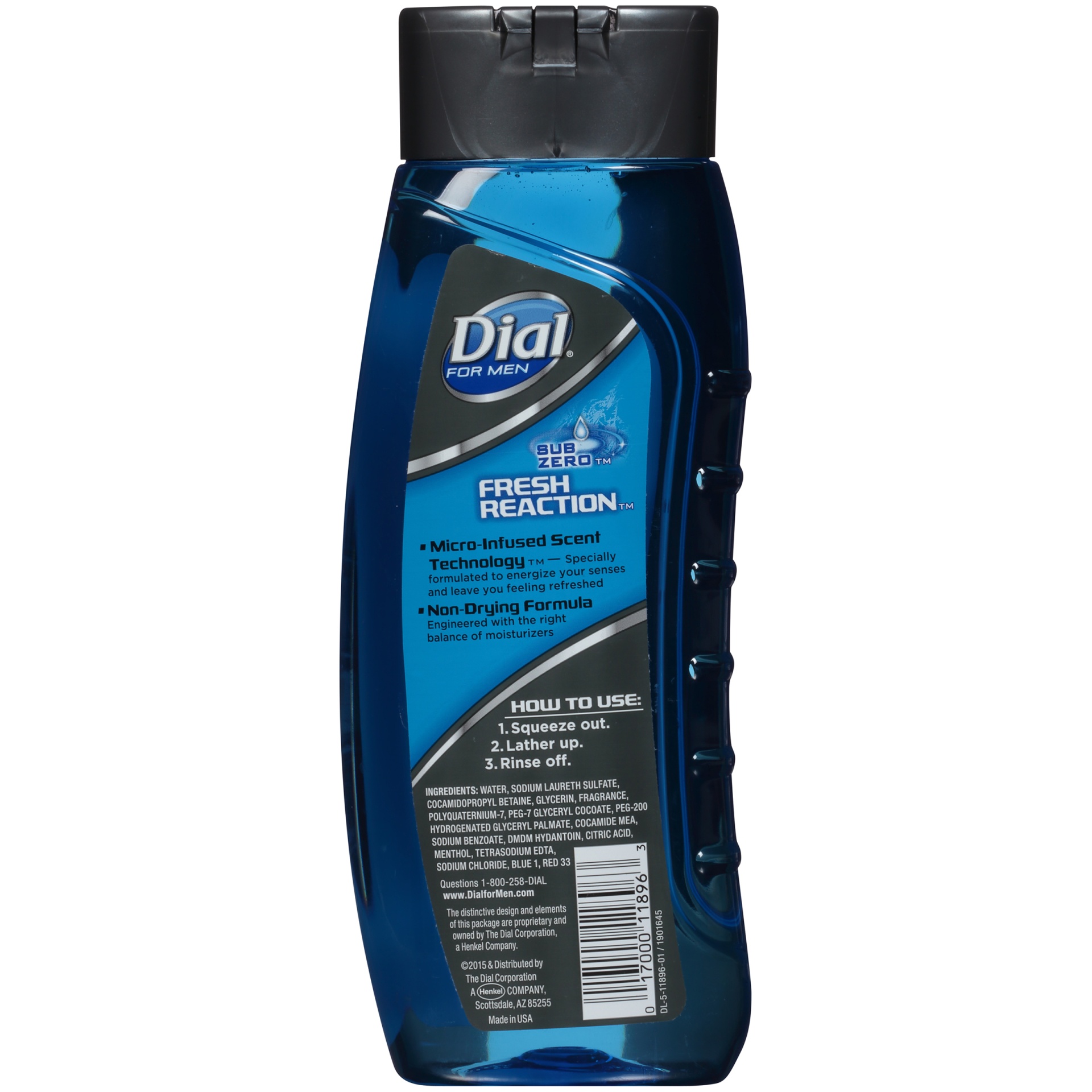 slide 6 of 7, Dial Sub Zero Fresh ReAction Body Wash, 16 oz