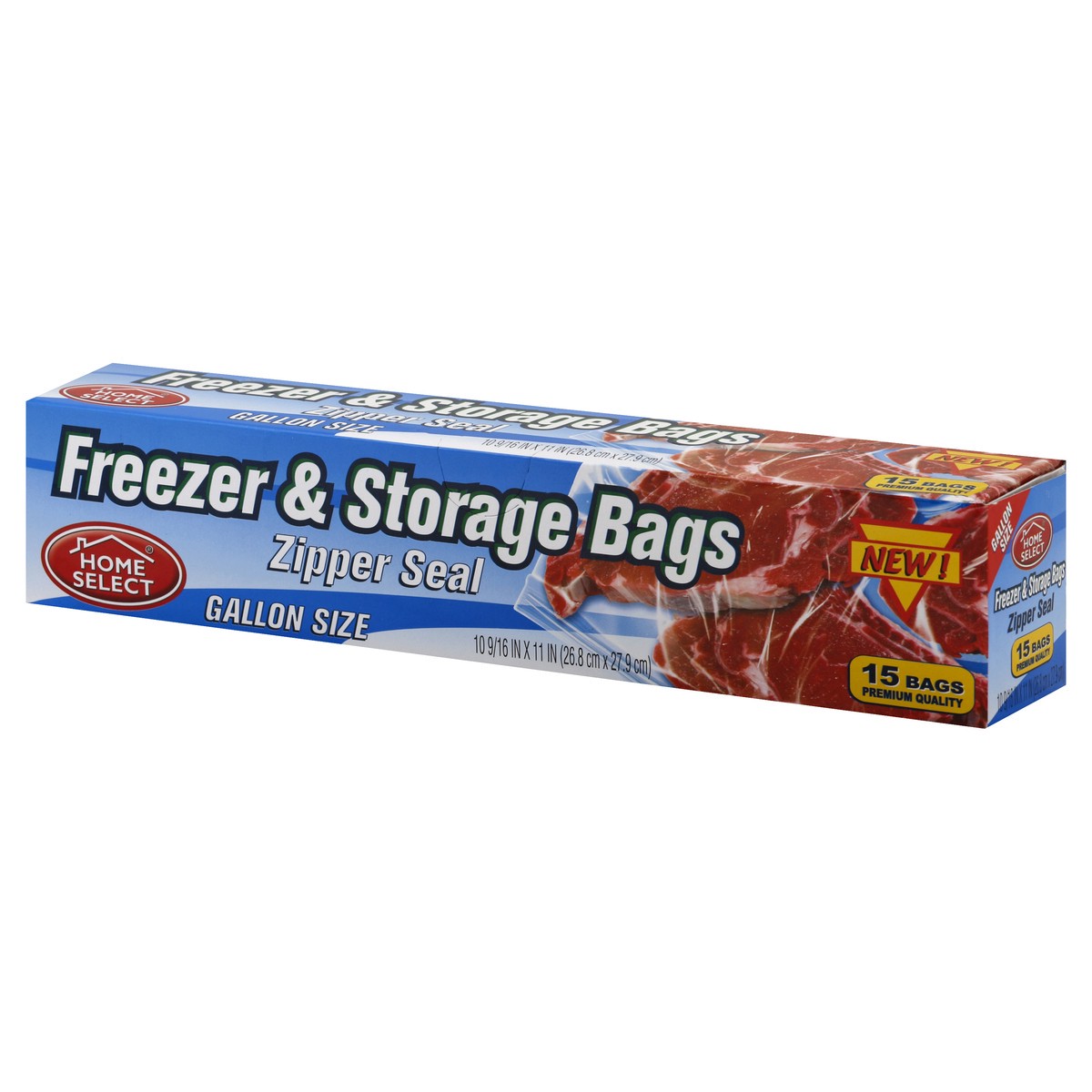 slide 3 of 11, Home Select Freezer & Storage Bags 15 ea, 15 ct