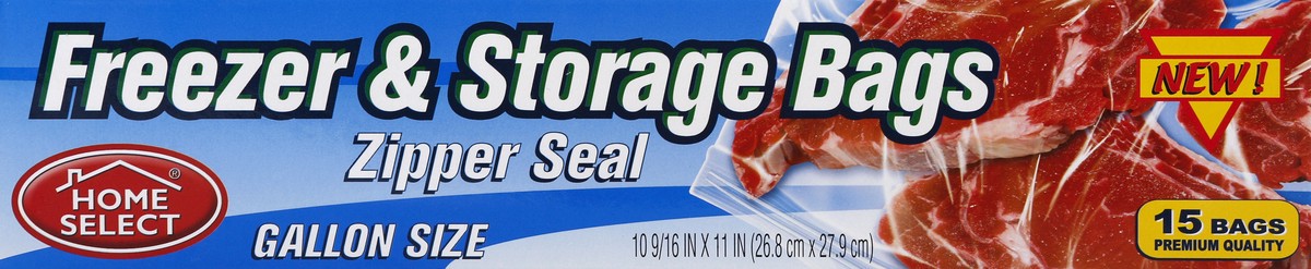 slide 4 of 11, Home Select Freezer & Storage Bags 15 ea, 15 ct