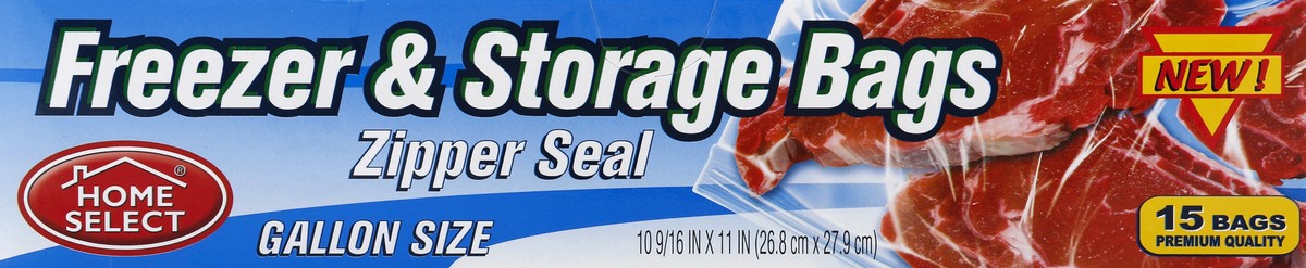 slide 5 of 11, Home Select Freezer & Storage Bags 15 ea, 15 ct