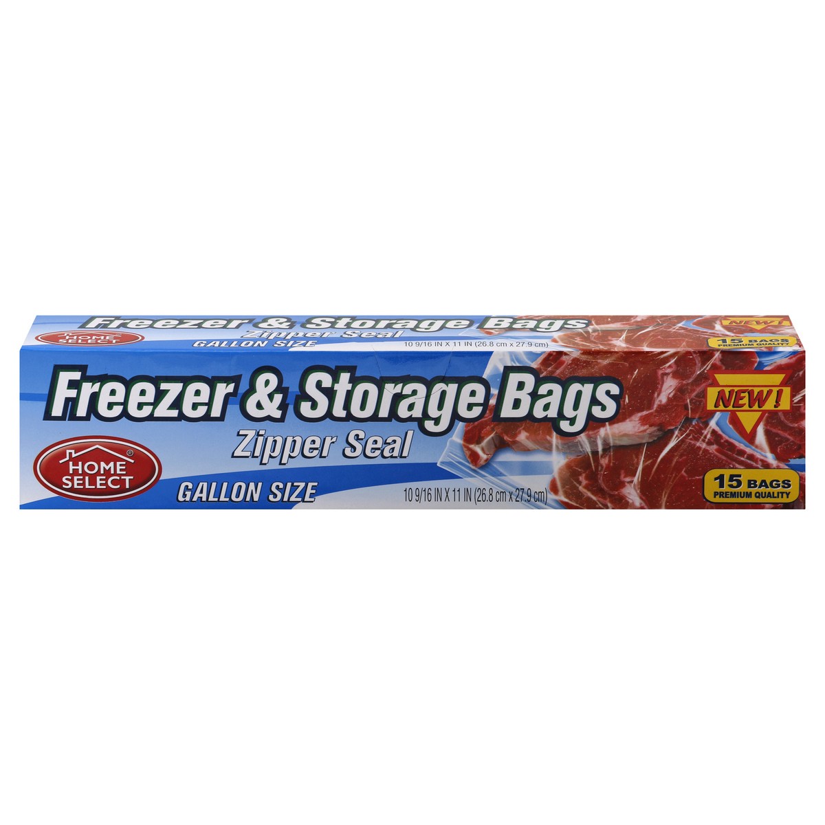 slide 8 of 11, Home Select Freezer & Storage Bags 15 ea, 15 ct