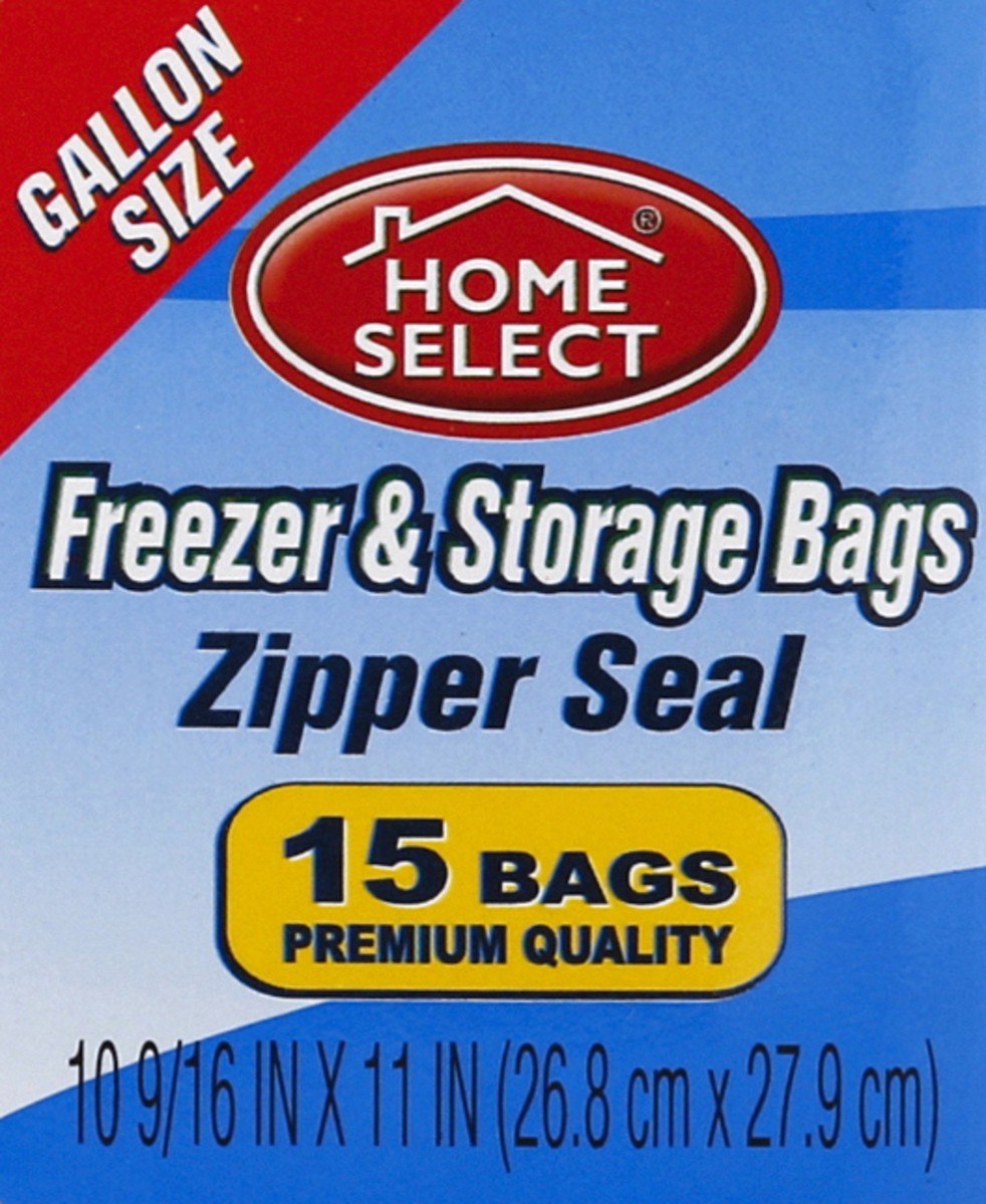 slide 10 of 11, Home Select Freezer & Storage Bags 15 ea, 15 ct