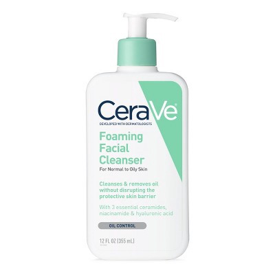 slide 1 of 2, CeraVe Foaming Facial Cleanser, 12 oz