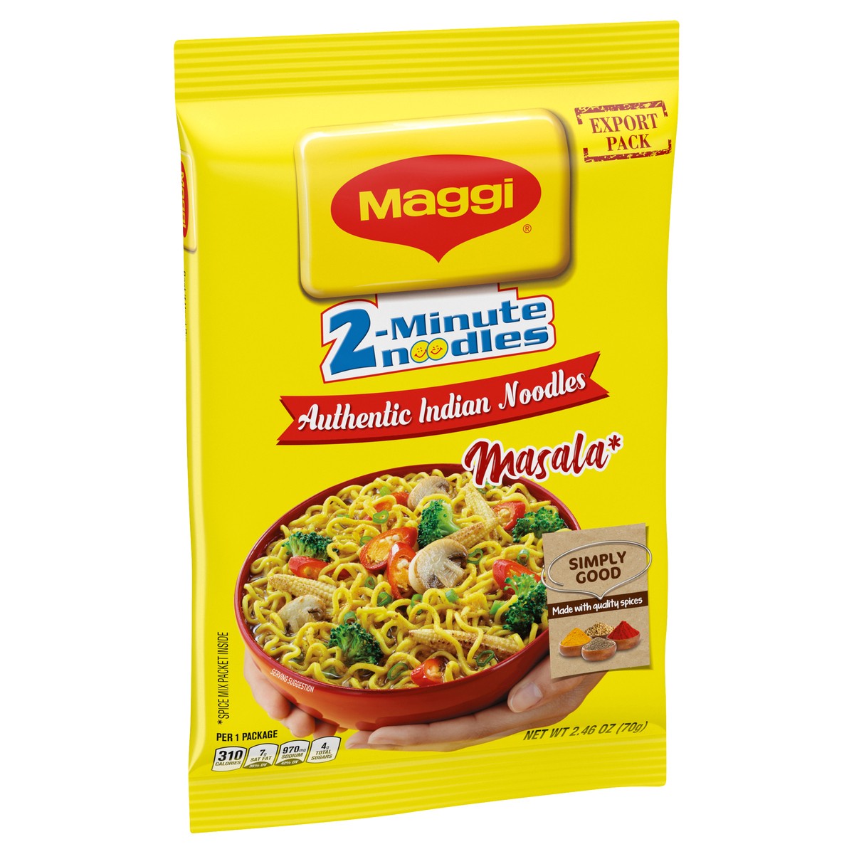 slide 6 of 7, Maggi 2-Minute Instant Indian Noodles Masala Soup Pack, 2.5 oz