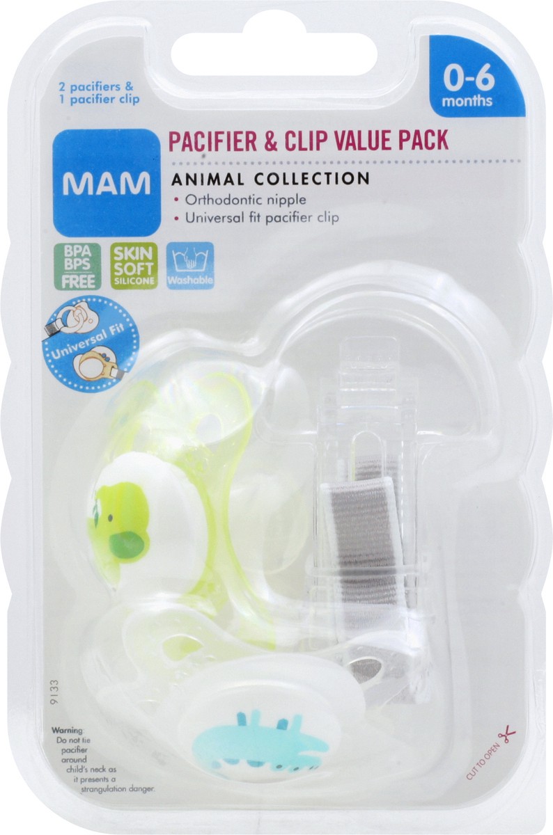 slide 10 of 10, Mam Animals Pacifiers Clip Pack, 1 ct