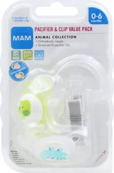 Mam Animals Pacifiers Clip Pack