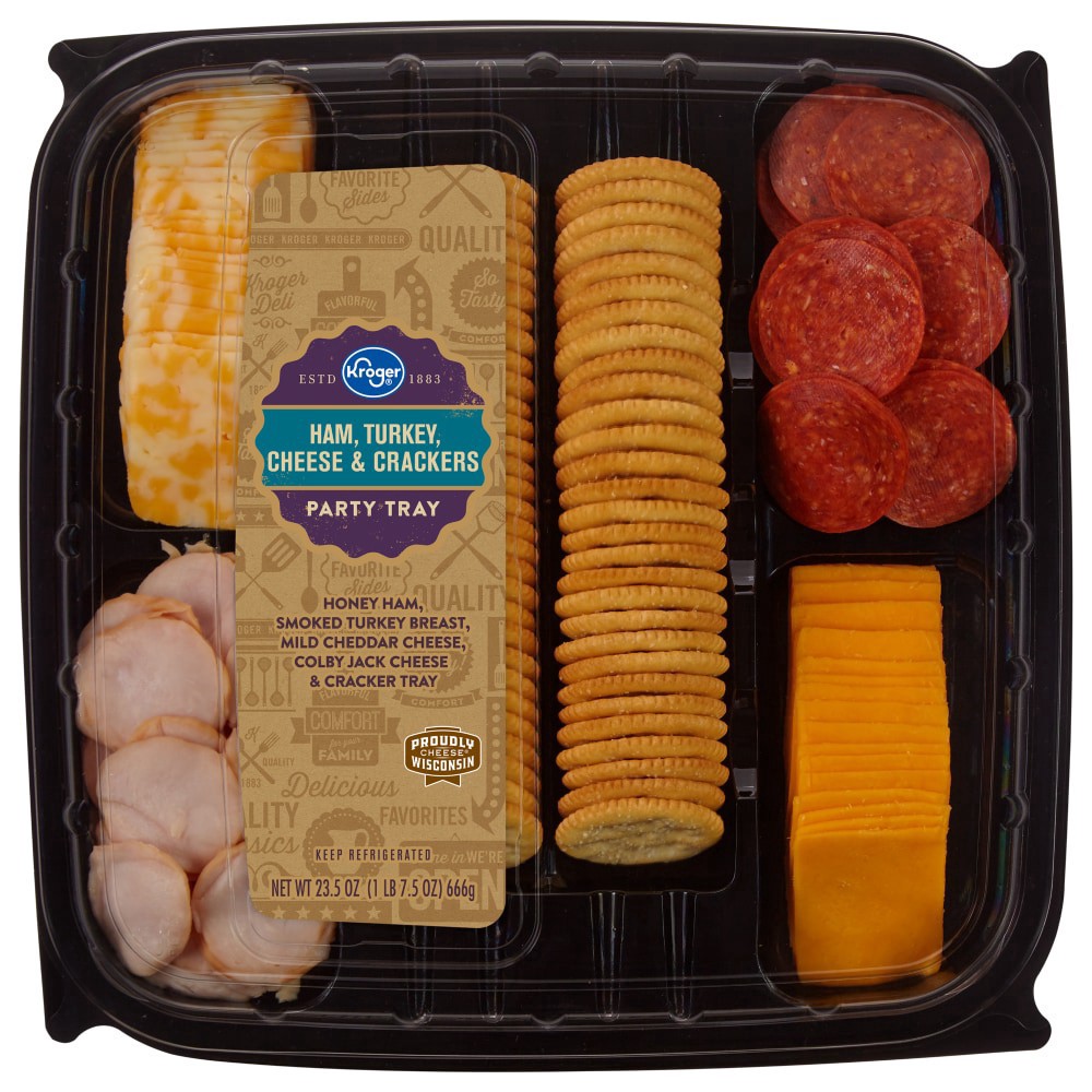 slide 2 of 2, Kroger Ham & Turkey & Cheese Tray, 23.5 oz