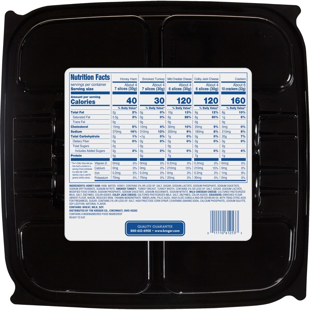 slide 1 of 2, Kroger Ham & Turkey & Cheese Tray, 23.5 oz