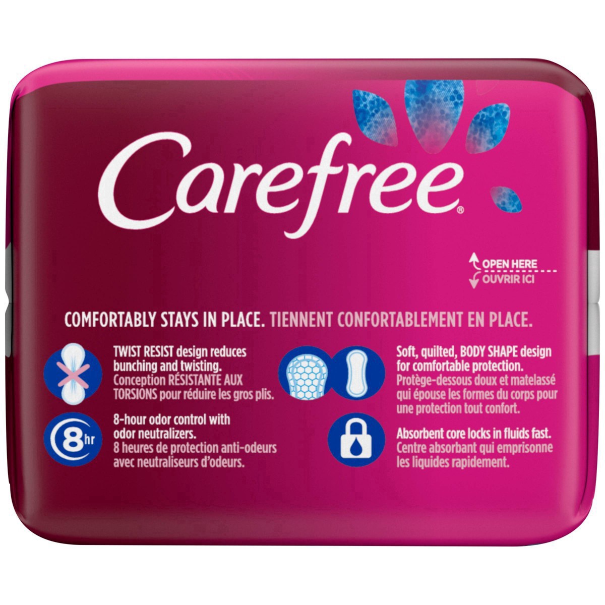 slide 46 of 67, Carefree Panty Liners, Regular Liners, Wrapped Unscented, 20 ct