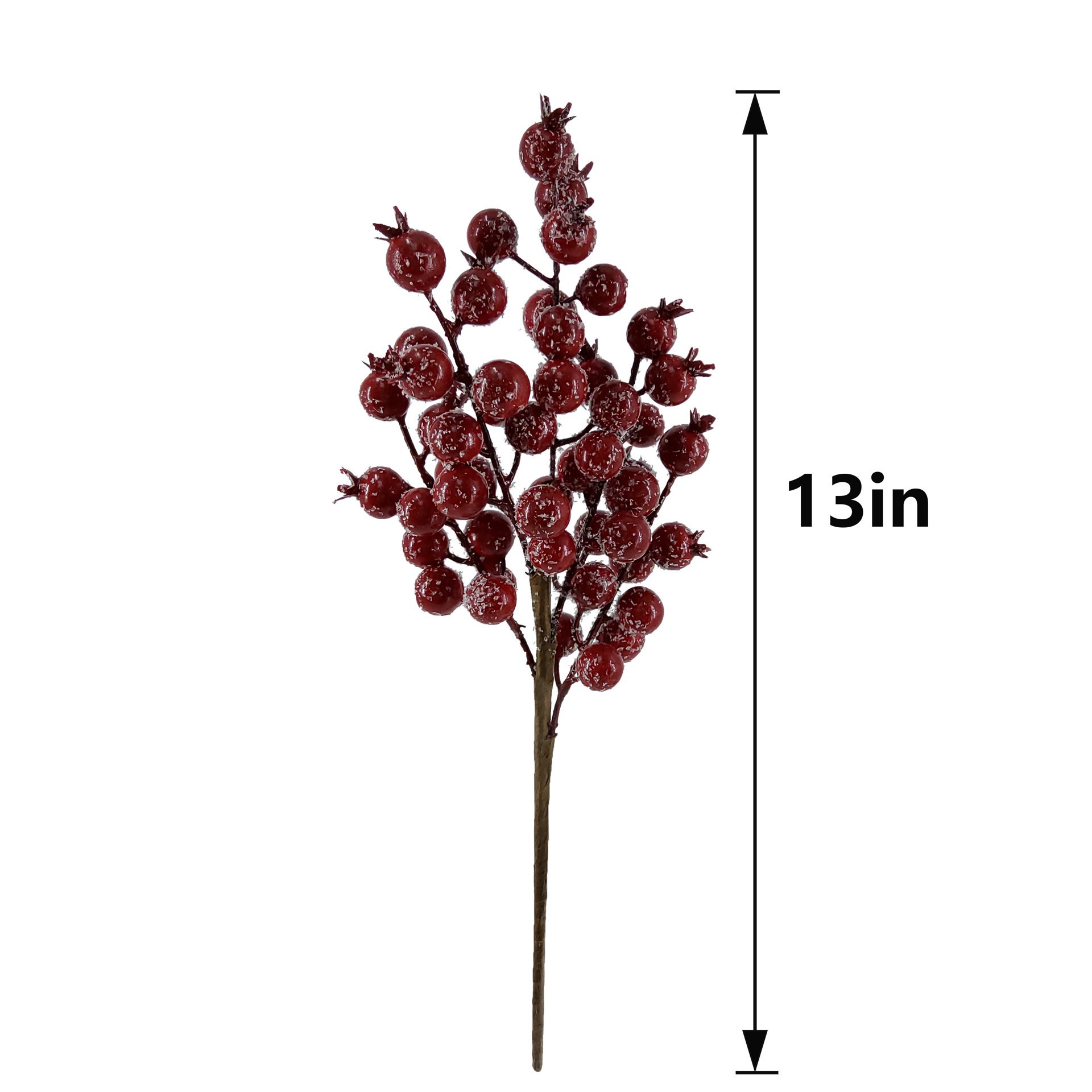 slide 3 of 3, 13" Dark Red Iced Berry Pick By Ashland, 13 in