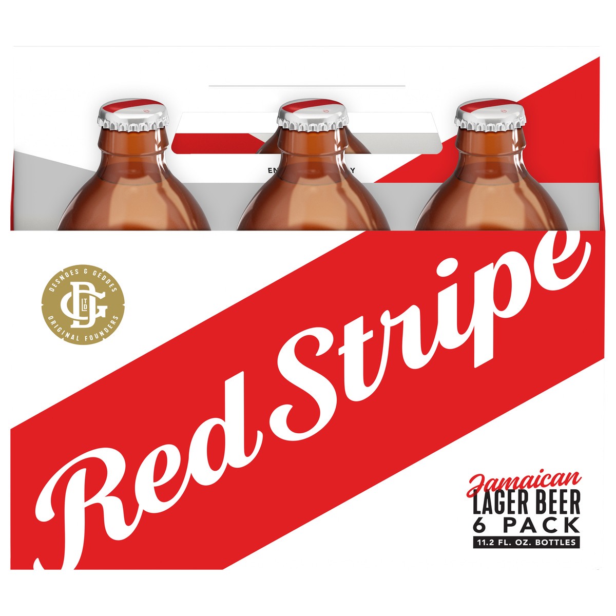 slide 1 of 9, Red Stripe Lager Beer, 6 ct; 11.2  fl oz