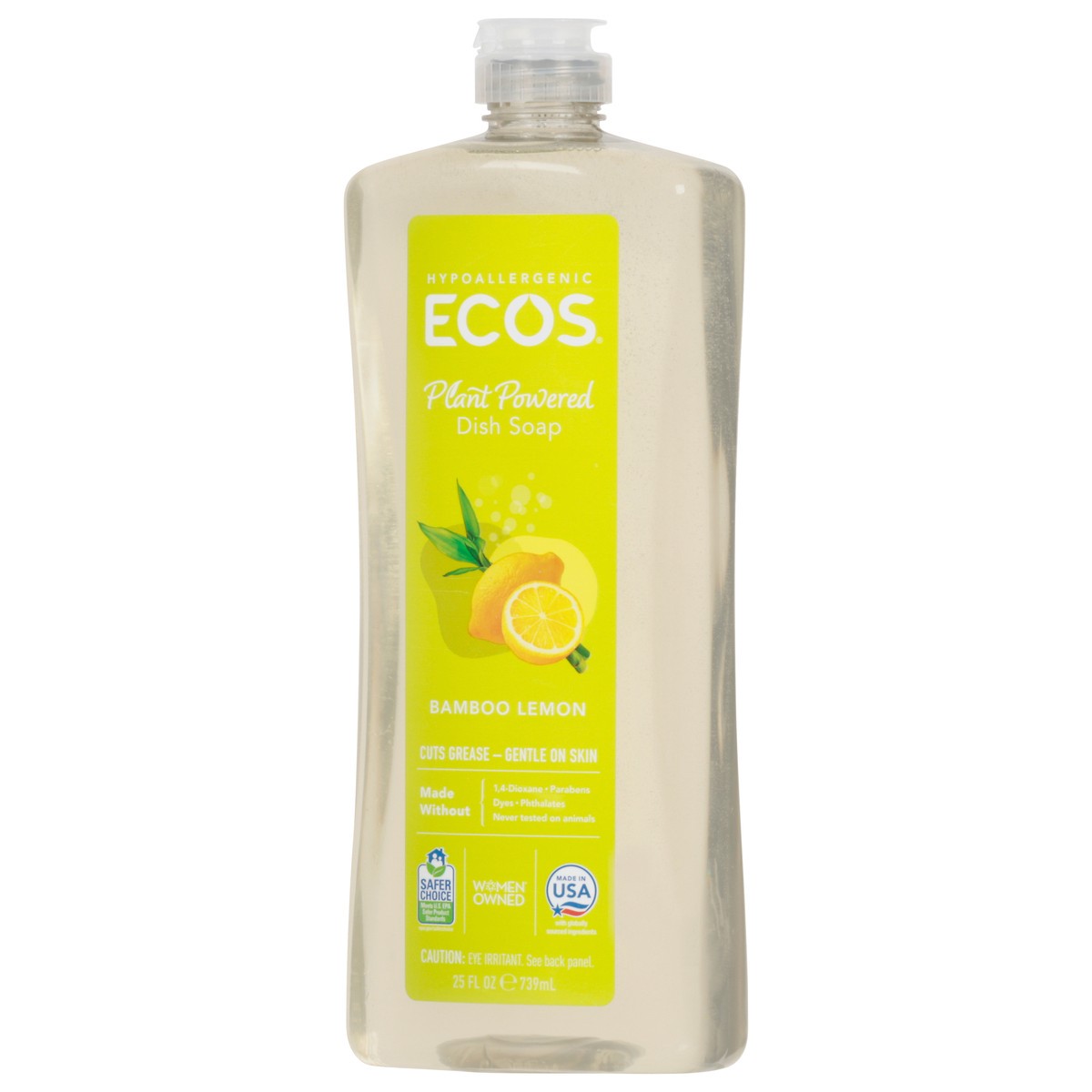 slide 3 of 9, ECOS Plant Powered Hypoallergenic Bamboo Lemon Dish Soap 25 fl oz, 25 fl oz