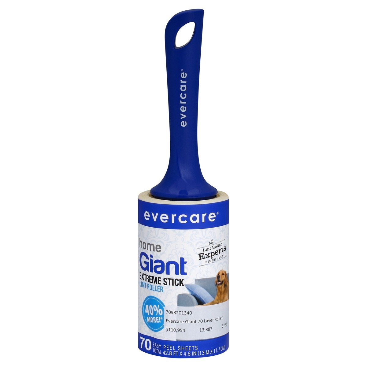 slide 1 of 2, Evercare Home Giant Extreme Stick Lint Roller - 70 Sheets, 1 ct