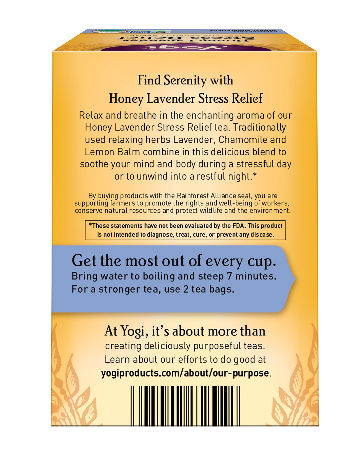 slide 5 of 5, Yogi Tea Honey Lavender Stress Relief, Organic Herbal Tea Bags, 16 Count, 16 ct