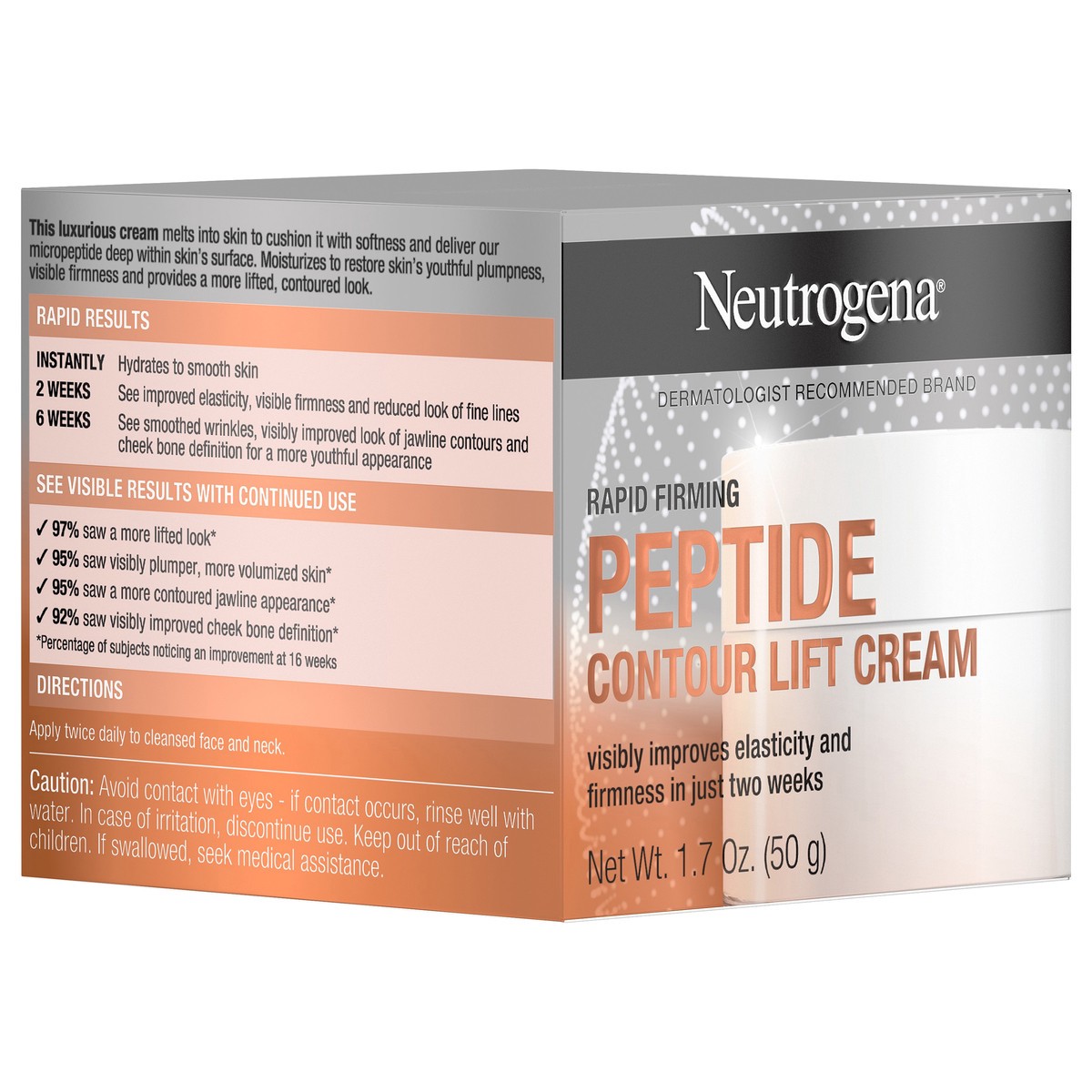 slide 3 of 8, Neutrogena Rapid Firming Peptide Contour Lift Face Cream, 1.7 oz, 1.7 oz