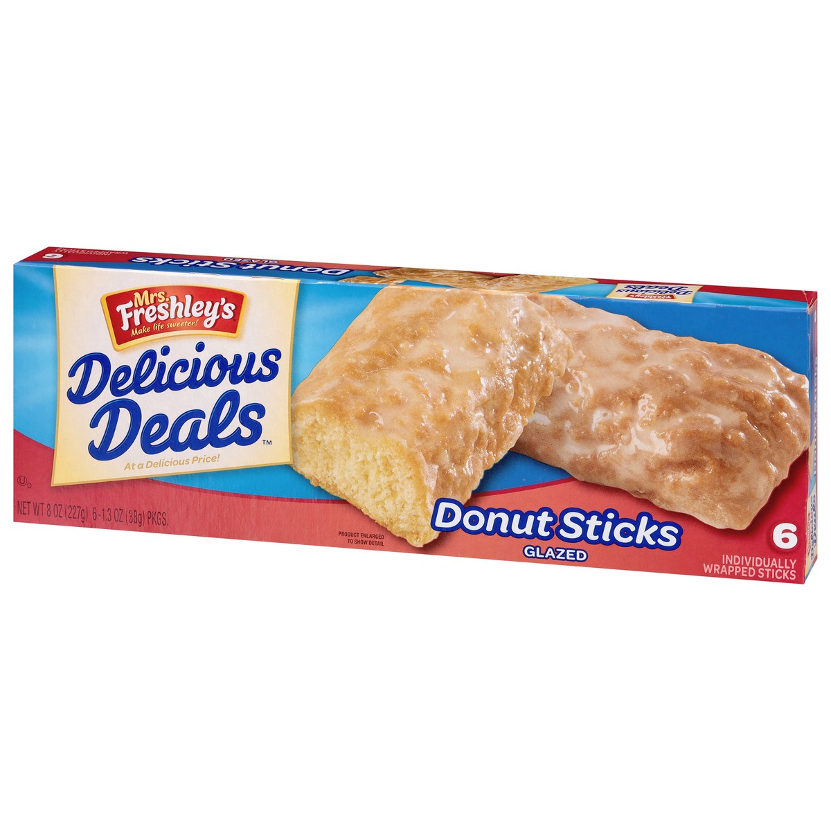 slide 9 of 12, Delicious Deals Glazed Donut Sticks 6 - 1.7 oz Packages, 8 oz