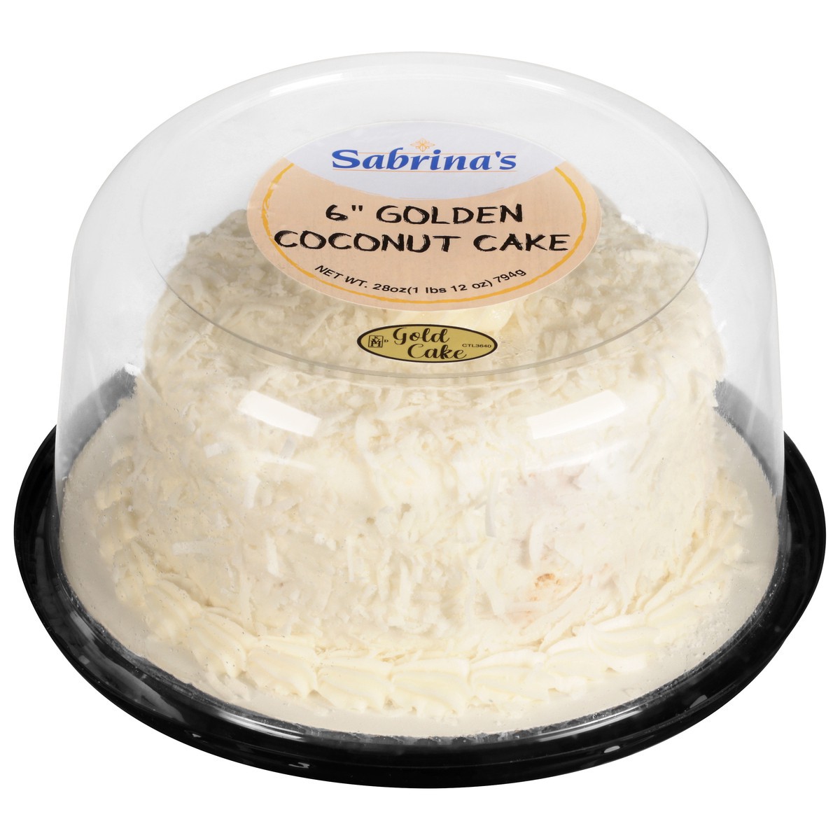 slide 1 of 9, Sabrina's 6 Inch Golden Coconut Cake 28 oz, 28 oz