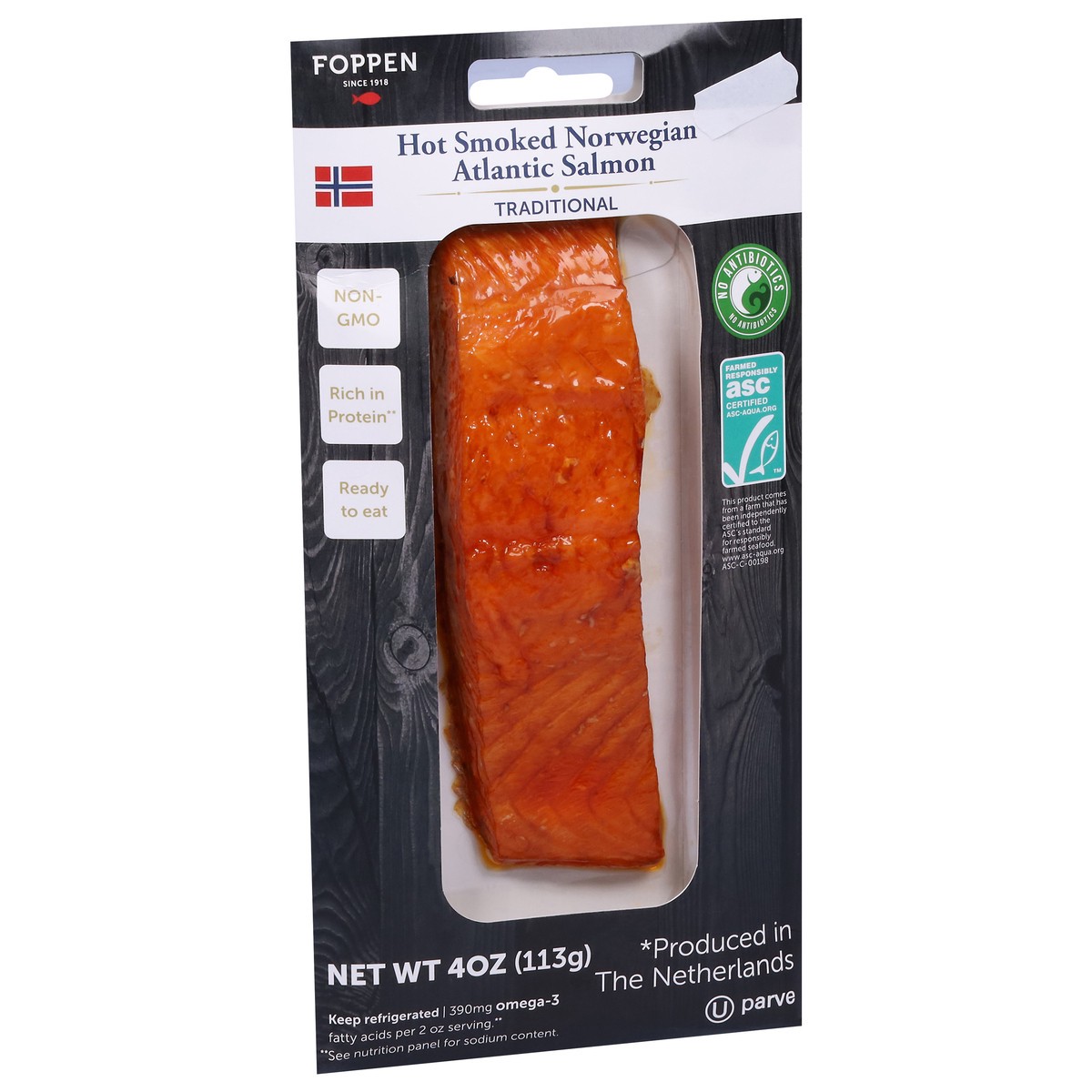 slide 9 of 9, Foppen Traditional Hot Smoked Norwegian Atlantic Salmon 4 oz, 4 oz