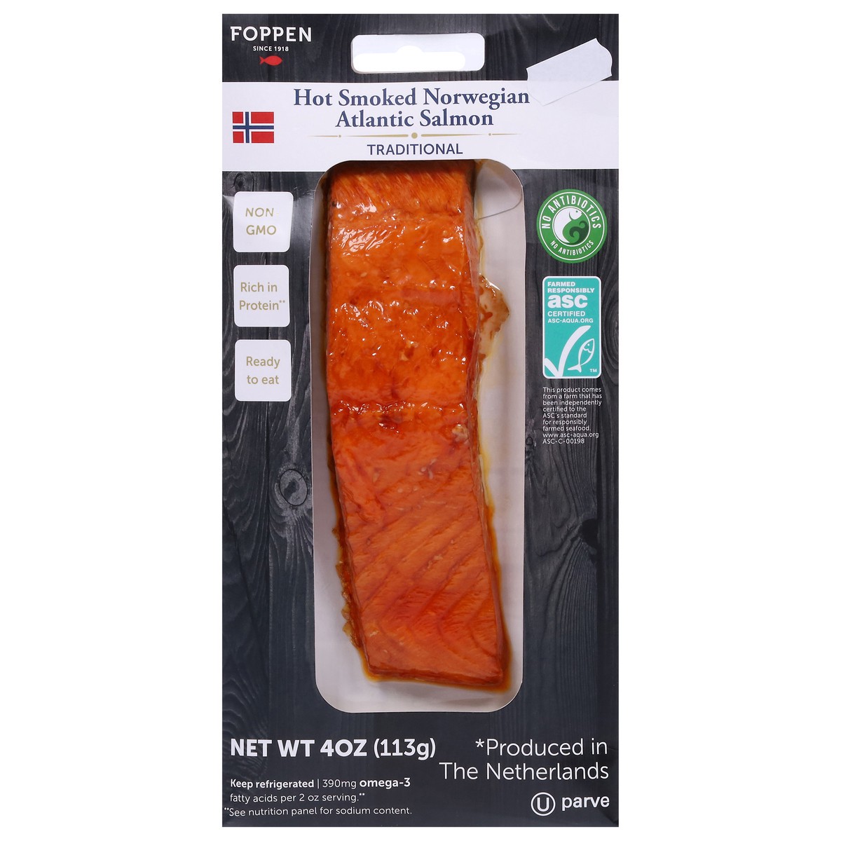 slide 1 of 9, Foppen Traditional Hot Smoked Norwegian Atlantic Salmon 4 oz, 4 oz