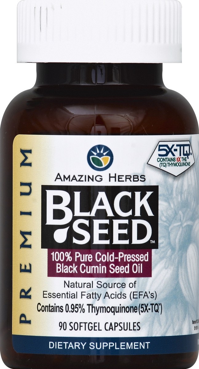 slide 1 of 1, Amazing Herbs Black Cumin Seed Oil 90 ea, 90 ct