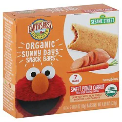 Earths Best Sesame Street Sunny Days Snack Bars Sweet Potato & Carrot - 4.69 Oz