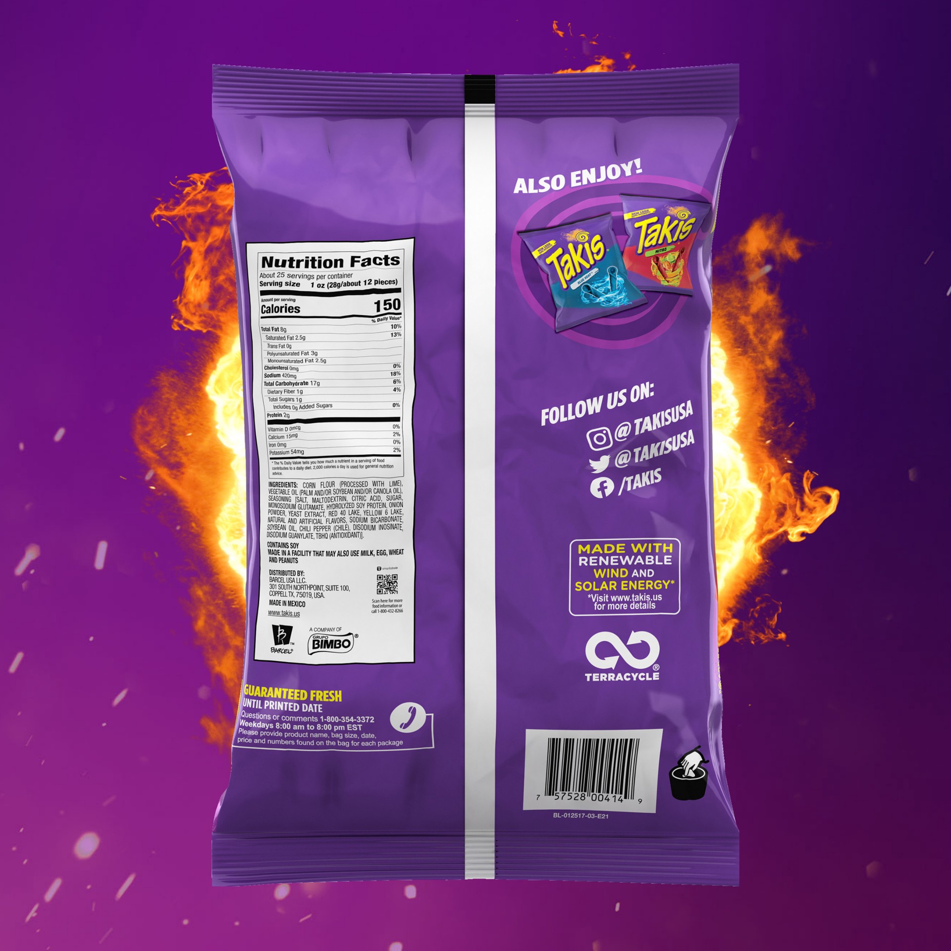 slide 4 of 7, Takis Extreme Fuego Tortilla Chips Party Size 24.7 oz, 24.7 oz