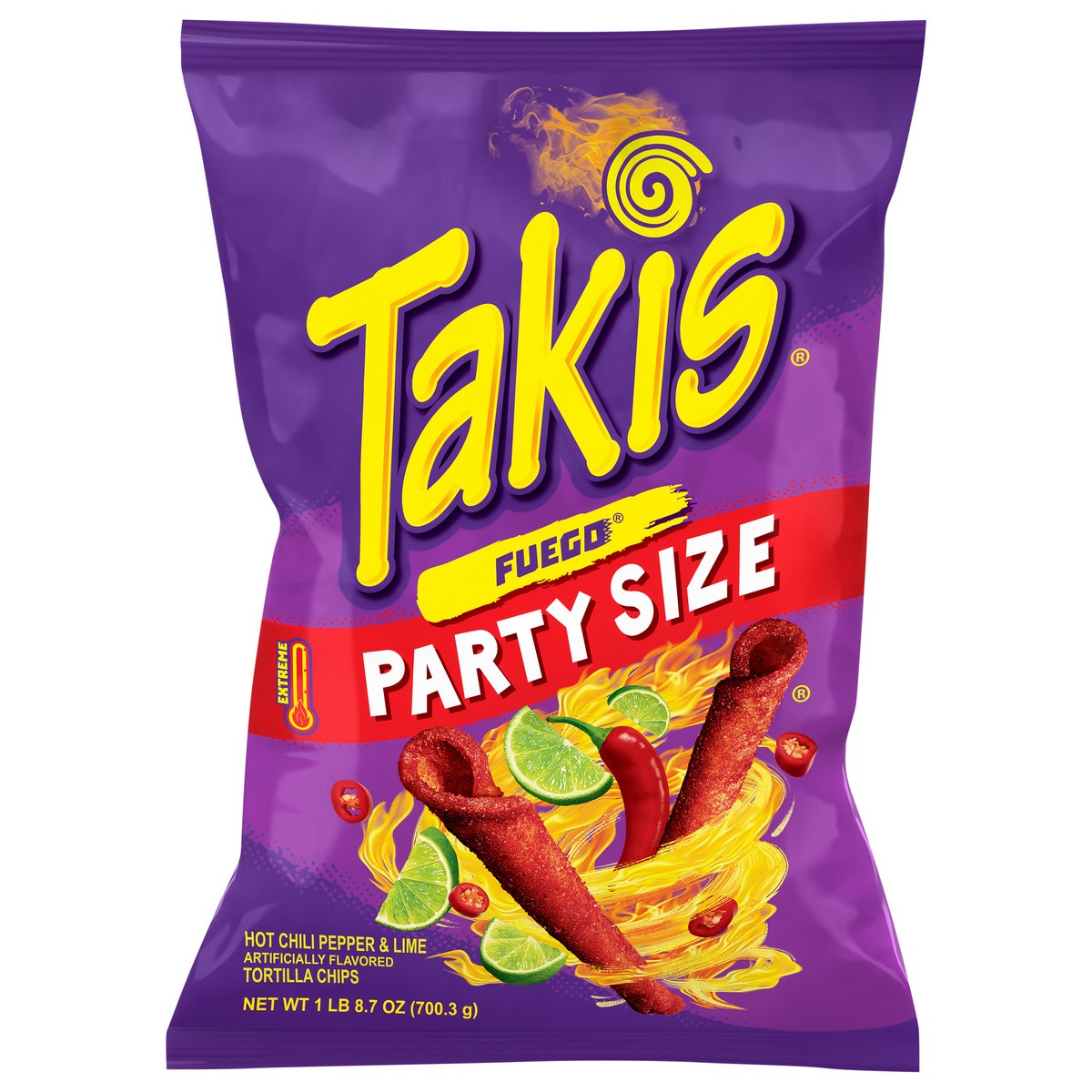 slide 1 of 7, Takis Extreme Fuego Tortilla Chips Party Size 24.7 oz, 24.7 oz