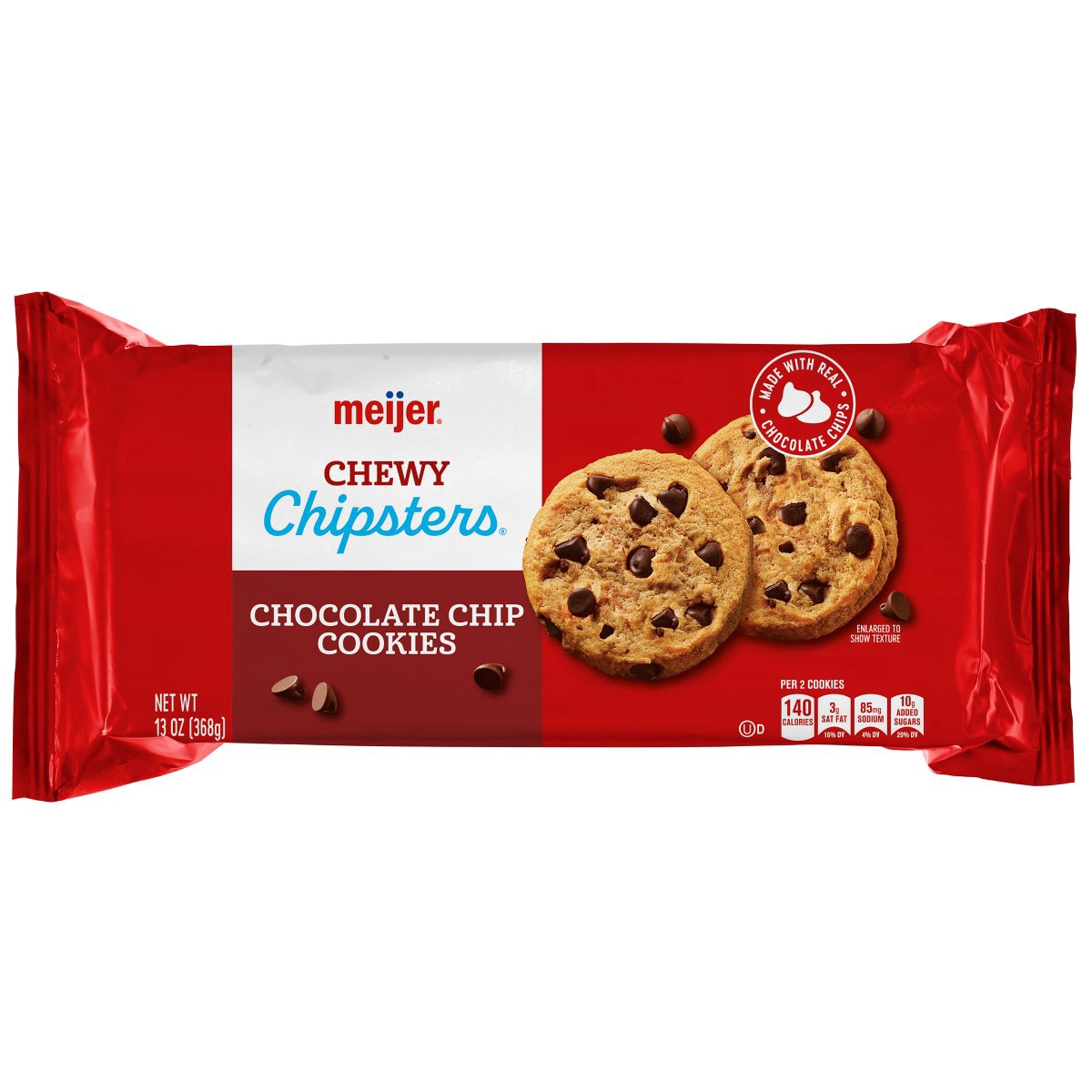 slide 1 of 5, Meijer Chewy Chipsters Chocolate Chip Cookies, 13 OZ     