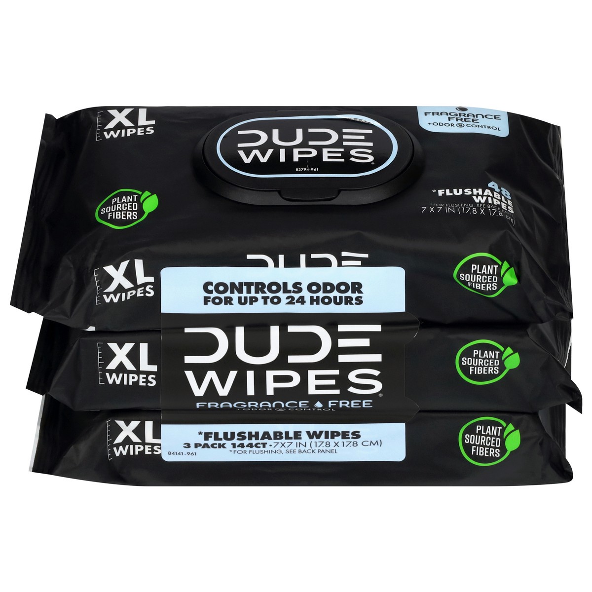 slide 1 of 13, Dude Wipes XL 144 Wipes 3 Pack Fragrance Free Odor Control, 144 ct