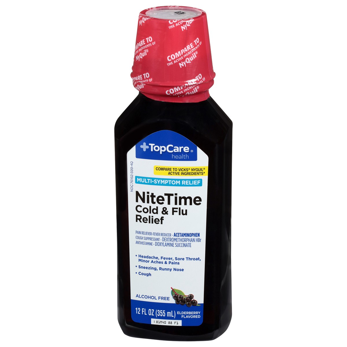 slide 4 of 4, Topcare Svr Cold Flu Night Eldrbry, 12 oz