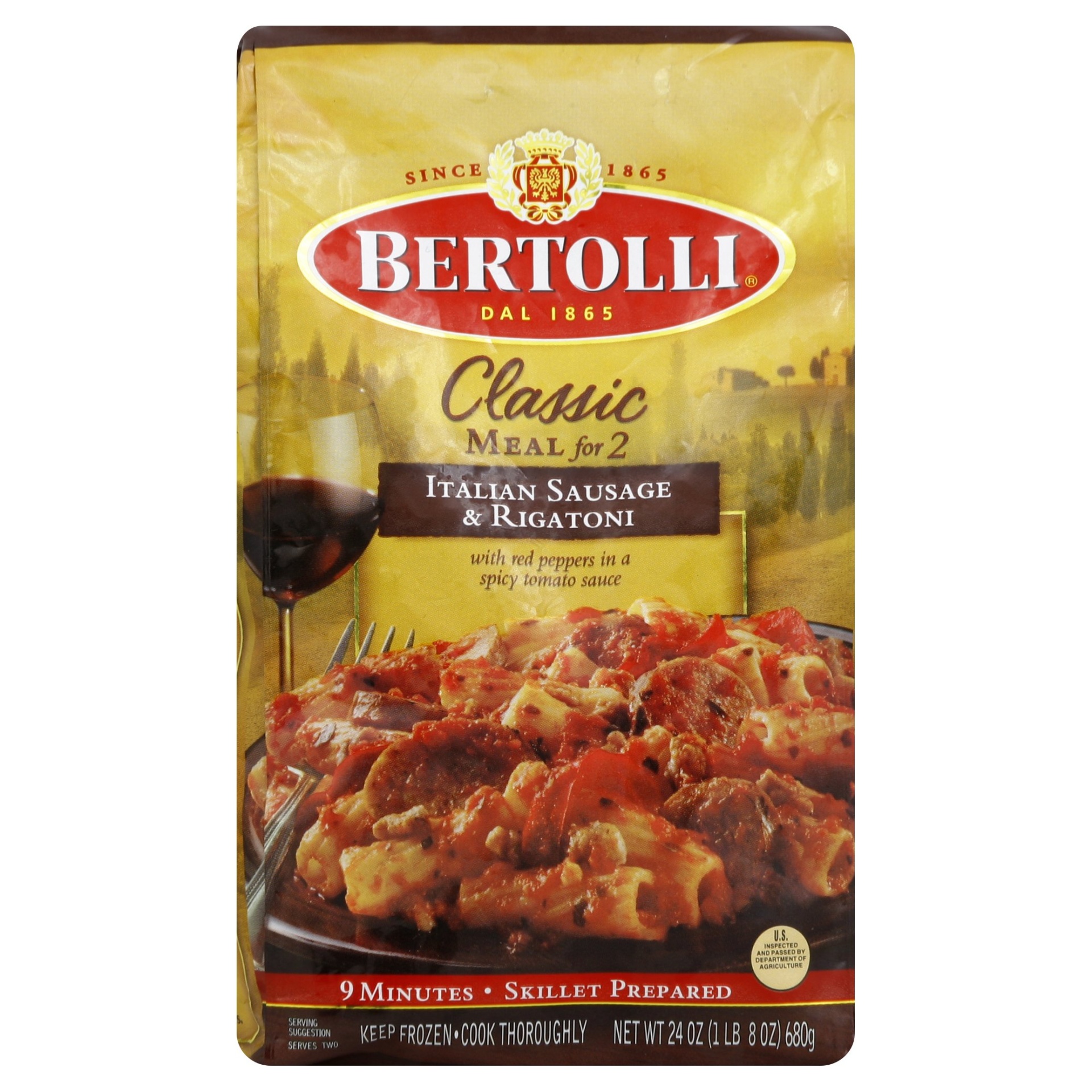 slide 1 of 2, Bertolli Frozen Italian Sausage & Rigatoni Dinner, 24 oz