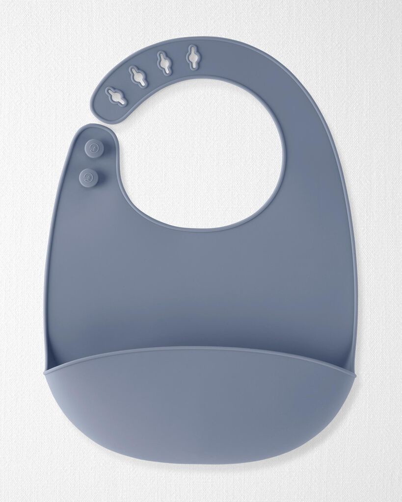slide 4 of 4, Littleplanet Skiphop 2-Pack Silicone Bibs Grey/Blue NS, 1 ct