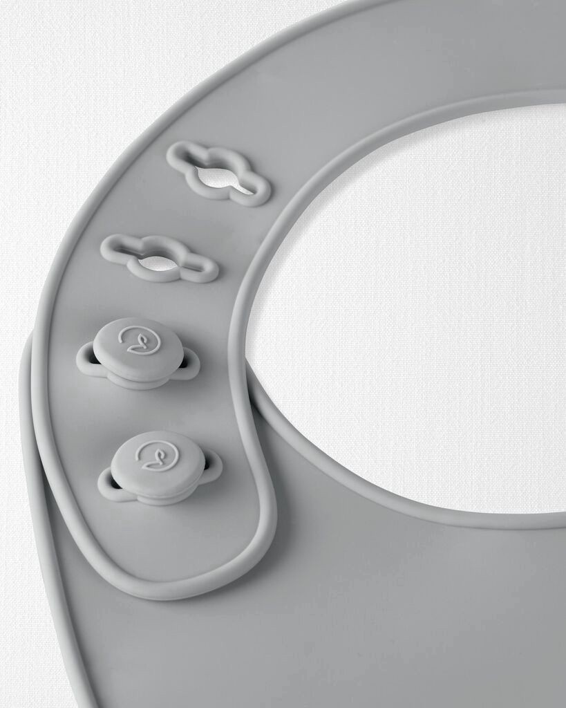 slide 3 of 4, Littleplanet Skiphop 2-Pack Silicone Bibs Grey/Blue NS, 1 ct