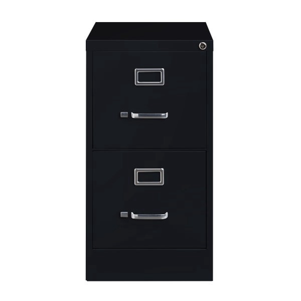 slide 2 of 7, Realspace 22'' Metal Vertical File Cabinet, 2-Drawer, Black, 1 ct