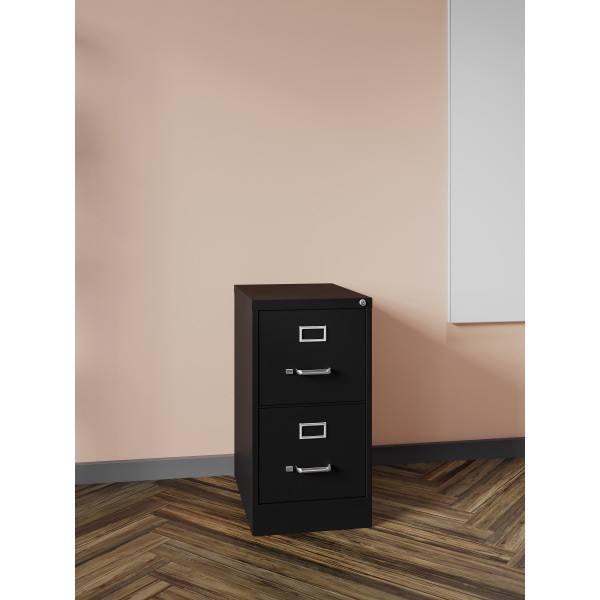 slide 4 of 7, Realspace 22'' Metal Vertical File Cabinet, 2-Drawer, Black, 1 ct
