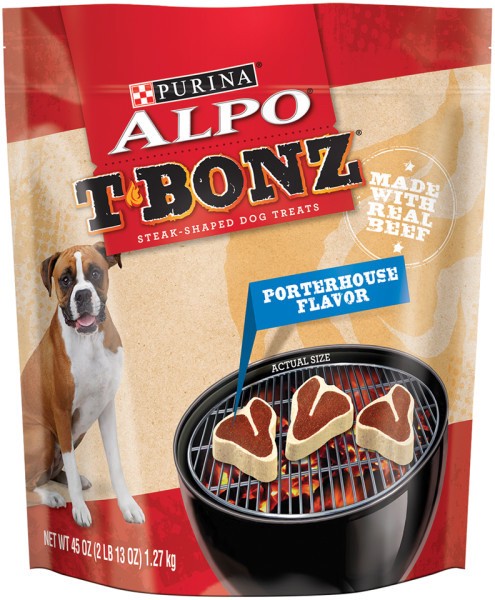 slide 1 of 8, Purina ALPO Made in USA Facilities Dog Treats, TBonz Porterhouse Flavor, 45 oz