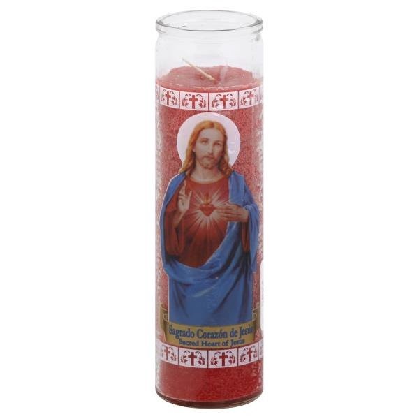 slide 1 of 1, Goya Candle, Sacred Heart Of Jesus, Red, 1 ct