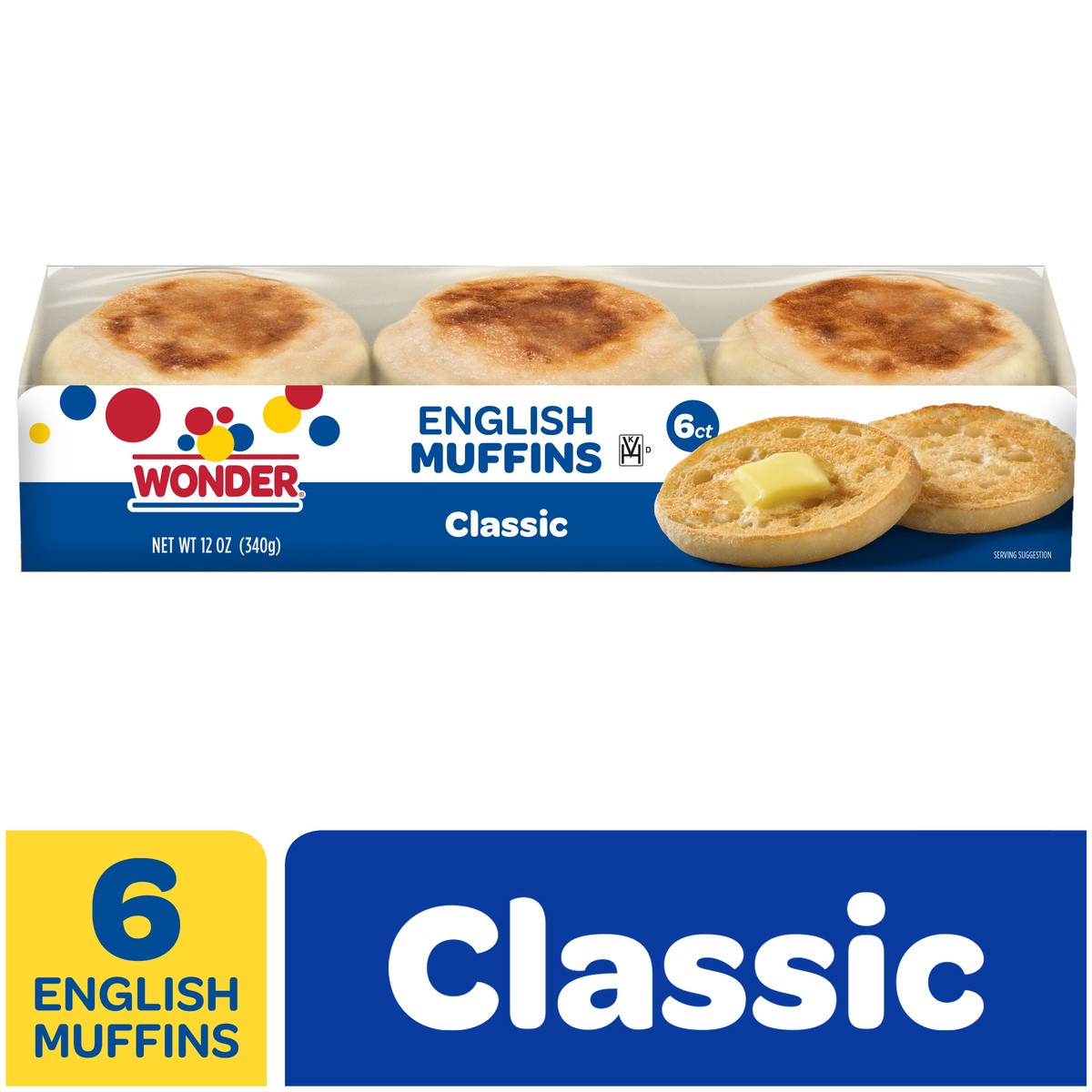 slide 3 of 13, Wonder Bread Classic English Muffins, 6 Count, 12 oz