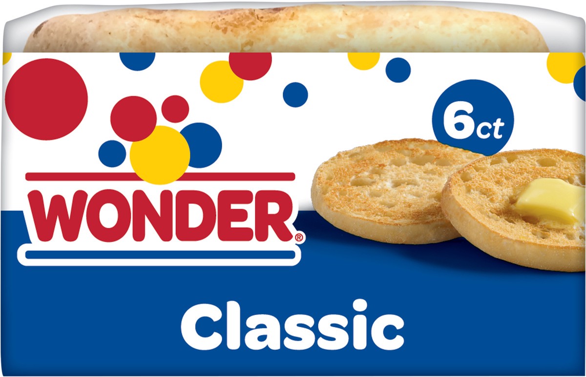 slide 2 of 13, Wonder Bread Classic English Muffins, 6 Count, 12 oz