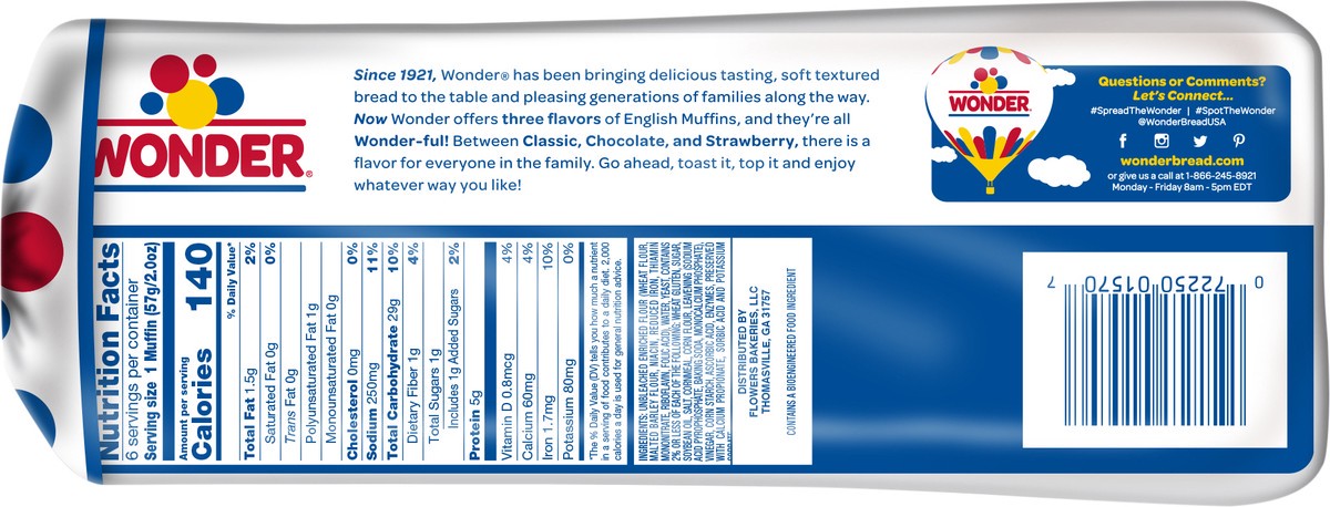 slide 4 of 13, Wonder Bread Classic English Muffins, 6 Count, 12 oz
