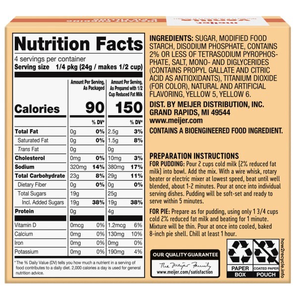 slide 20 of 29, Meijer Instant Vanilla Pudding & Pie Filling, 3.4 oz