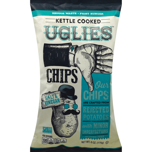 slide 2 of 2, Uglies Salt & Vinegar Flavored Kettle Potato Chips 6 oz, 6 oz