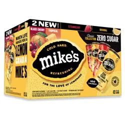 Mike's Hard Zero Sugar Variety Pack, 12 Pack, 12 fl oz Cans, 4.8% ABV