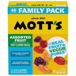 Mott's Fruit Flavored Snacks, Halloween Treats, Assorted Fruit, Gluten Free Snack, Family Pack, 40 Ct, 32 oz