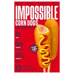 ImpossibleTM Corn Dogs Meat From Plants, Frozen, Fully Cooked, 4 Corn Dogs, 10 oz